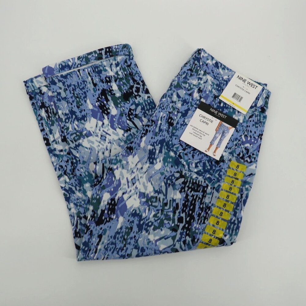 Nine West Women's Chrystie Capri Jeans Relaxed Fit Blue Size 8 NWT $59.50